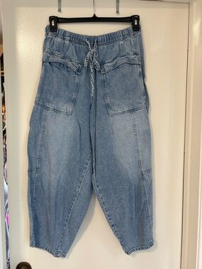 Habitual Light Blue Elastic Waist Denim Joggers